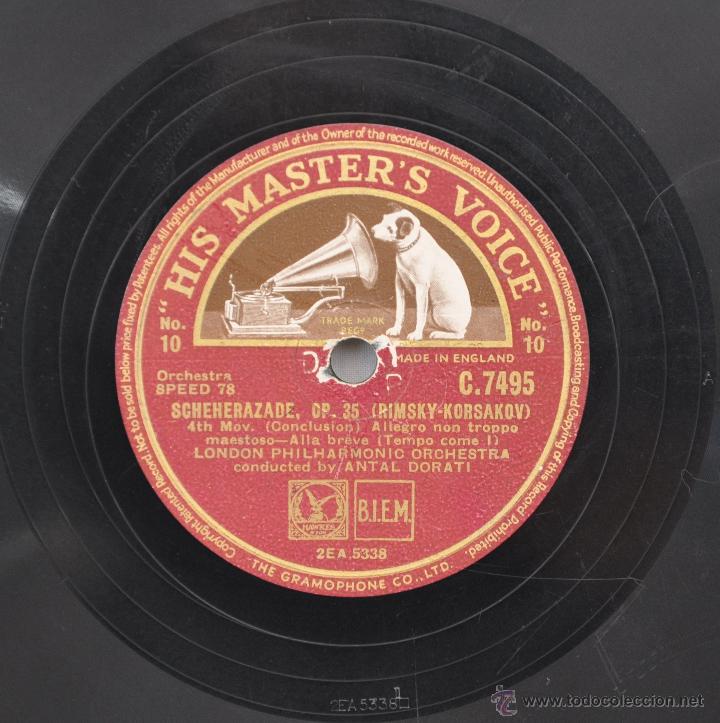 Discos de pizarra: DISCO GRAMOFONO. SCREHERAZADE.. RIMSKY-KORSAKOV. N&ordm; 59 - Foto 1