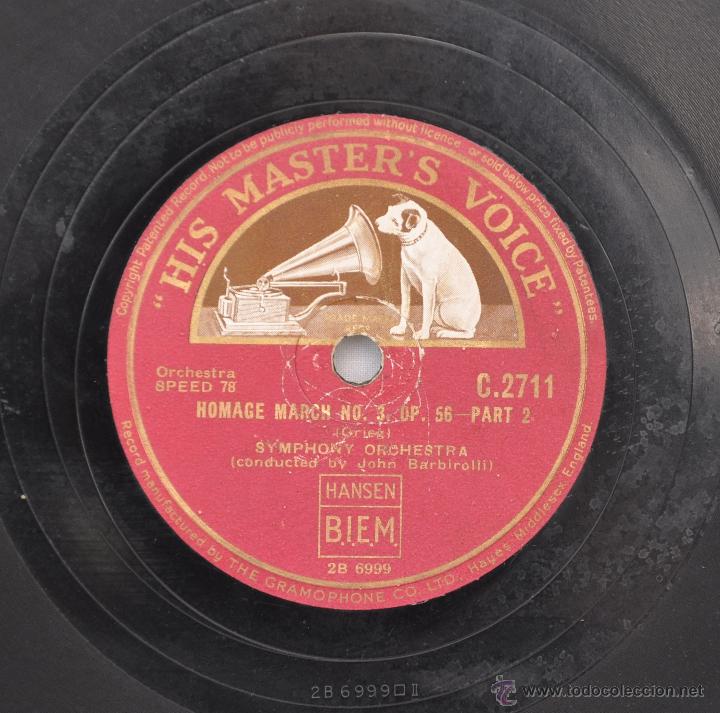 Discos de pizarra: DISCO GRAMOFONO. HOMAGE MARCH. GRIEG. N&ordm; 60 - Foto 1
