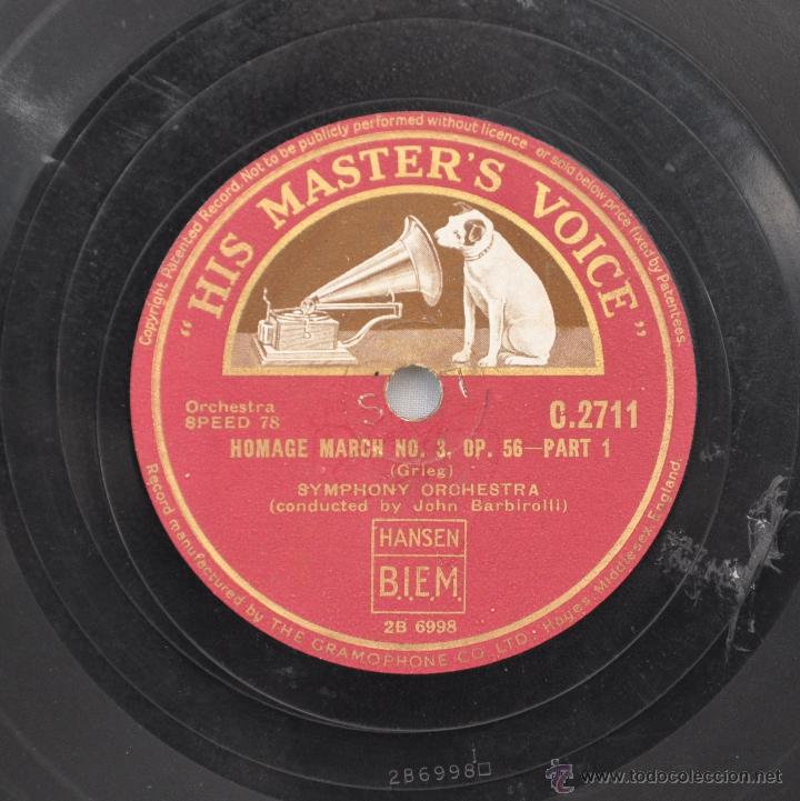 Discos de pizarra: DISCO GRAMOFONO. HOMAGE MARCH. GRIEG. N&ordm; 60 - Foto 4