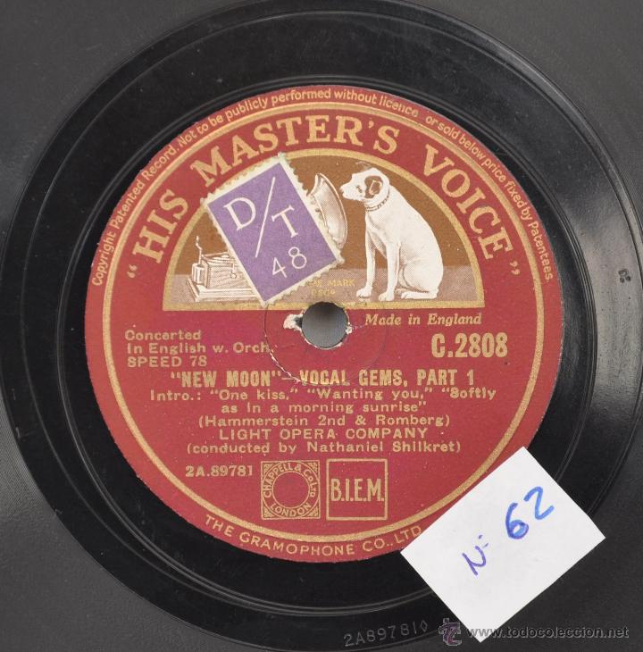 Discos de pizarra: DISCO GRAMOFONO. NEW MOON-VOCAL GEMS. N&ordm; 62 - Foto 4