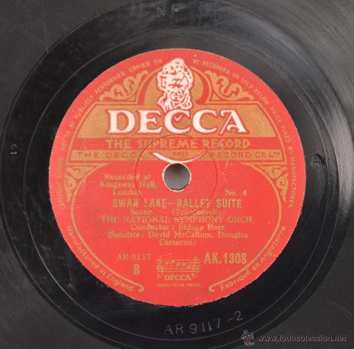 Discos de pizarra: DISCO GRAMOFONO. SWAN LAKE-BALLET SUITE.TCHALKOVSKY N&ordm; 63 - Foto 1