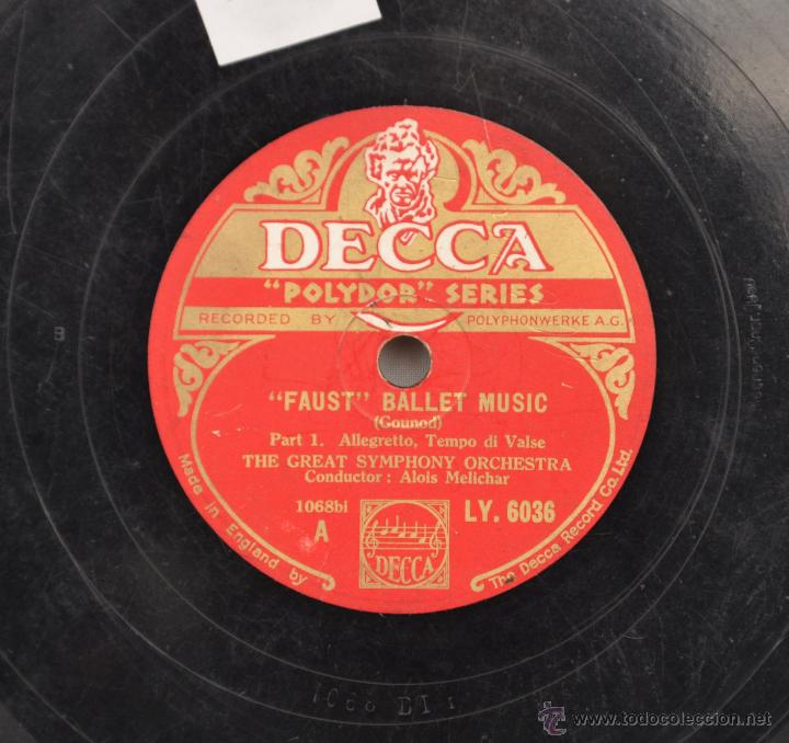 Discos de pizarra: DISCO GRAMOFONO. FAUST. BALLET MUSIC. GOUND. N&ordm; 64 - Foto 1