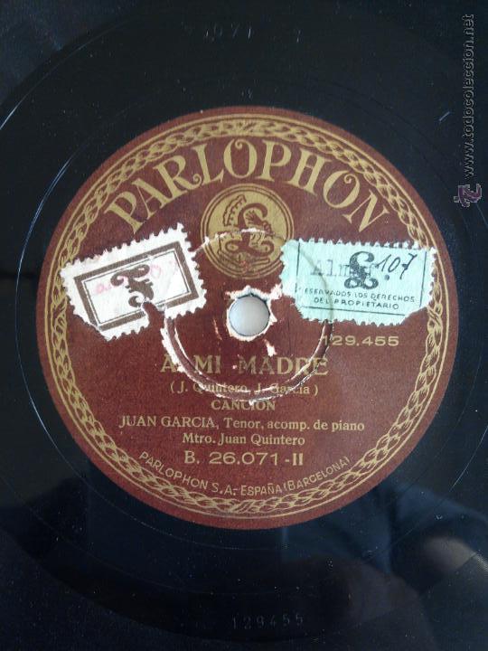 Discos de pizarra: Morucha. A mi madre. Juan Garc&iacute;a - Foto 1
