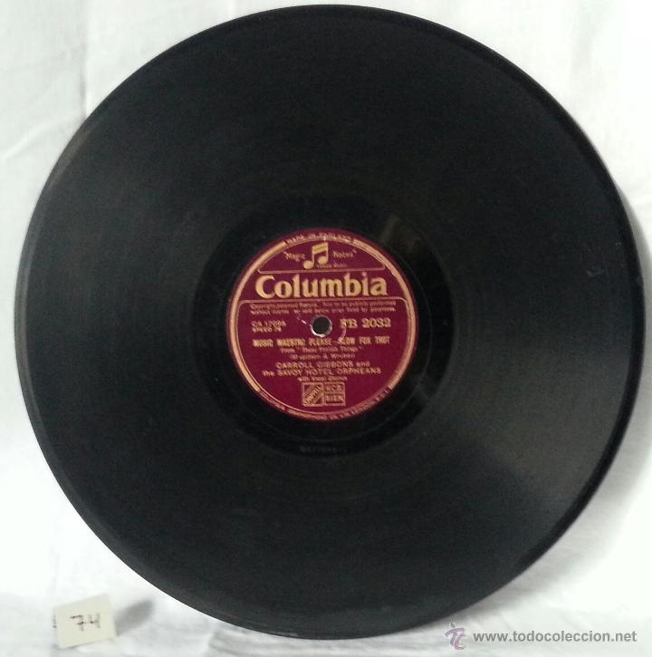 Discos de pizarra: DISCO GRAMOFONO. MUSIC MAESTRO PLEASE. N&ordm; 74 - Foto 1