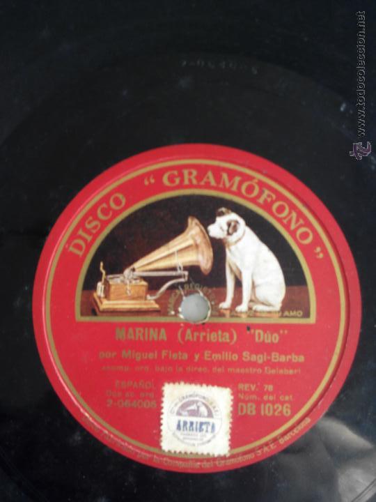 Discos de pizarra: Marina. Miguel Fleta y Emilio Sagi-Barba - Foto 1