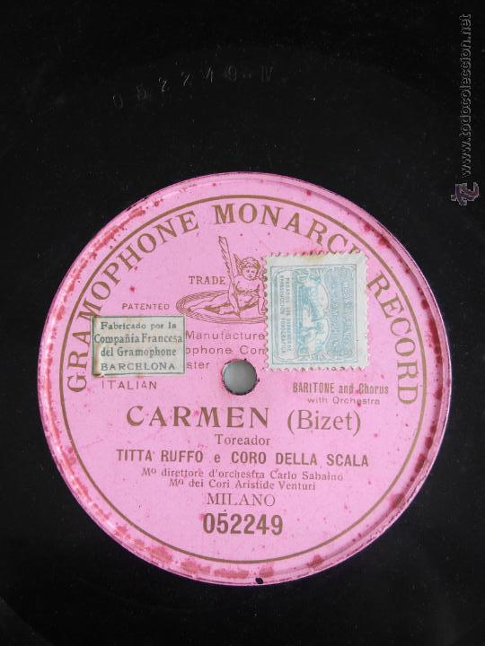 Discos de pizarra: Carmen. Toreador. Titta Ruffo - Foto 1