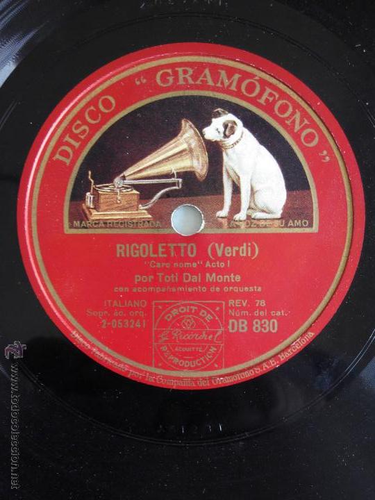 Discos de pizarra: Il barbieri di Siviglia. Rigoletto. Toti dal Monte - Foto 1