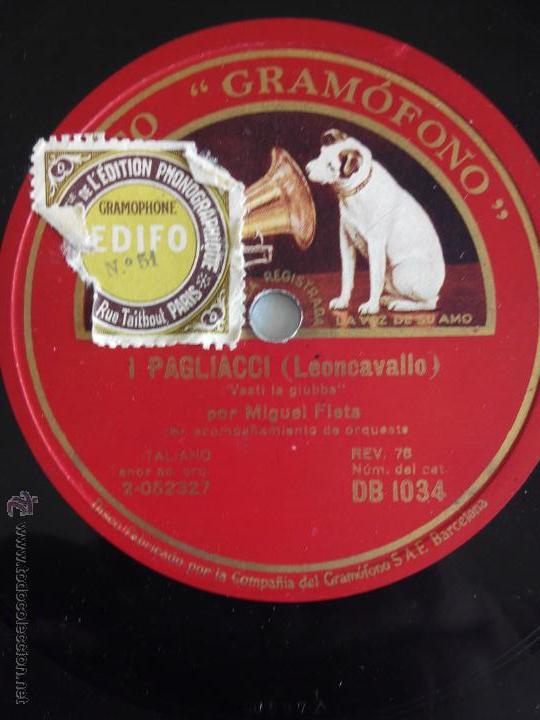 Discos de pizarra: I Pagliacci. La Boheme. Miguel Fleta - Foto 1