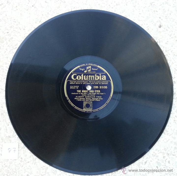 Discos de pizarra: DISCO GRAMOFONO. THE NIGHT HAS EYES. N&ordm; 87 - Foto 1