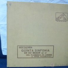 Discos de pizarra: DISCOS DE GRAMOFONO-ALBUM QUINTA SINFONIA DE BEETHOVEN-FILARMONICA DE LONDRES.. Lote 48304023