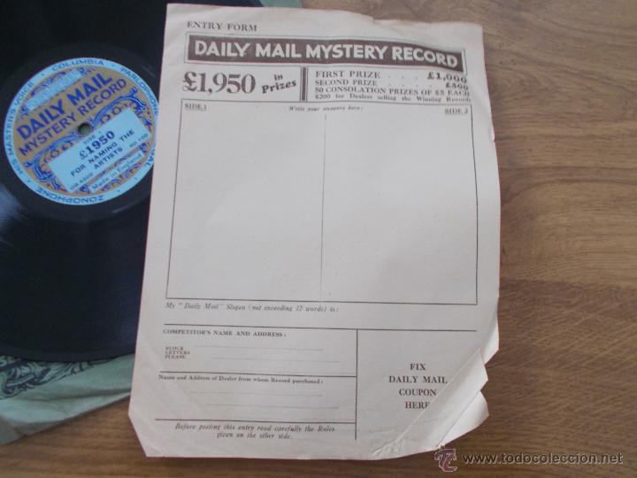 Discos de pizarra: DAILY MAIL. MYSTERY RECORD. - Foto 5
