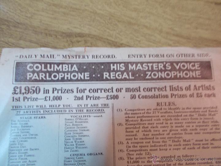 Discos de pizarra: DAILY MAIL. MYSTERY RECORD. - Foto 6