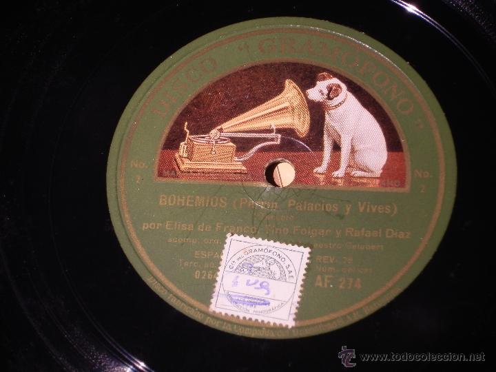 Discos de pizarra: BOHEMIOS DE AMADEO VIVES. LA VOZ DE SU AMO - Foto 3