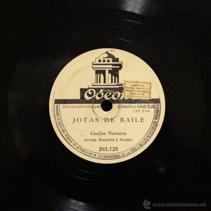 Discos de pizarra: CECILIO NAVARRO - Jotas de baile / Cecilio y su burra - Foto 1