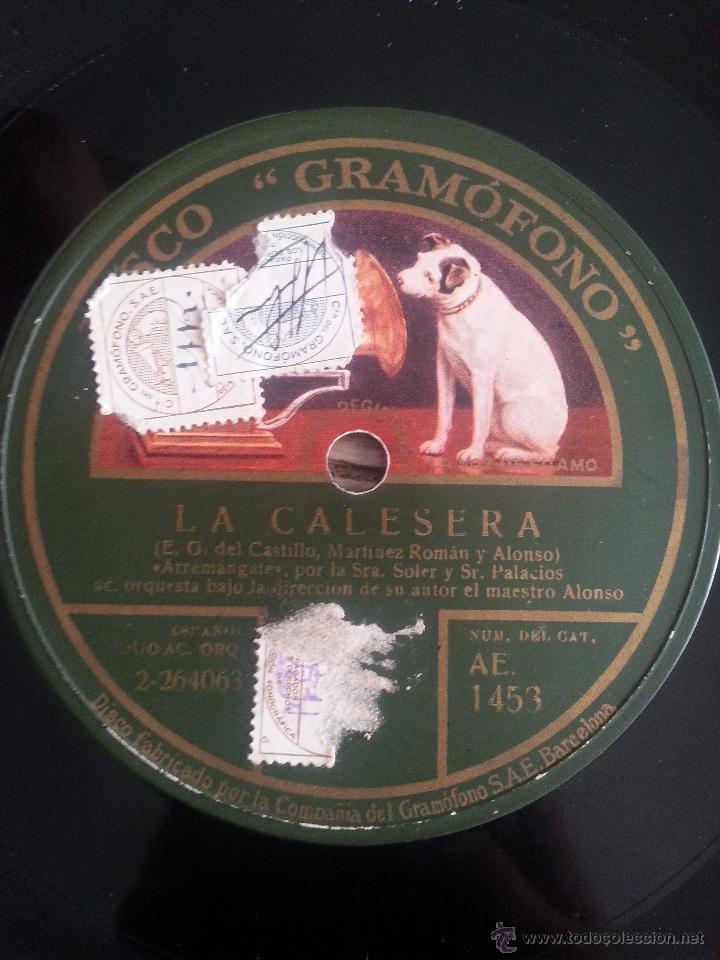 Discos de pizarra: ANTIGUO DISCO DE LA CALESERA - LA VOZ DE SU AMO - - Foto 4