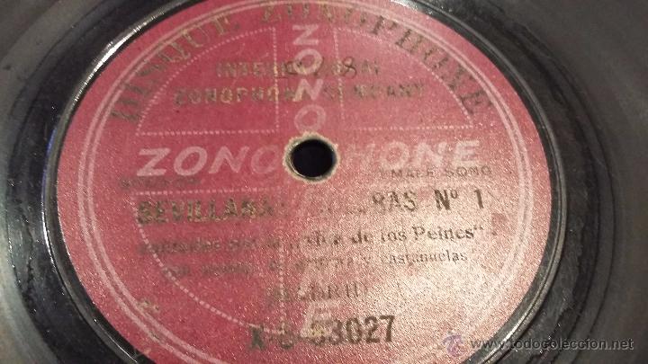 Discos de pizarra: Disco zonophone ni&ntilde;a de los peines; formato disco de pizarra - Foto 1