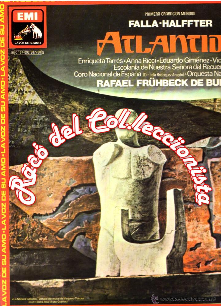 Discos de pizarra: CAJA OPERA: 2 LPS + LIBRETO. FALLA -HALFFTER. ATLANTIDA. a&ntilde;o: 1982 - Foto 1