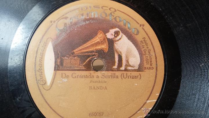 Discos de pizarra: Disco de pizarra antiguo, PASODOBLE.... EL DOS DE MAYO - DE GRANADA A SEVILLA - Foto 9