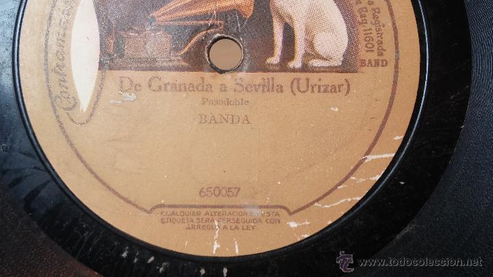 Discos de pizarra: Disco de pizarra antiguo, PASODOBLE.... EL DOS DE MAYO - DE GRANADA A SEVILLA - Foto 10