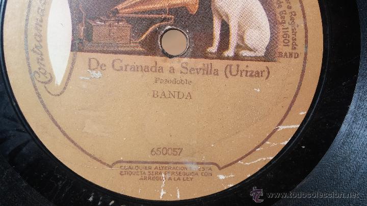 Discos de pizarra: Disco de pizarra antiguo, PASODOBLE.... EL DOS DE MAYO - DE GRANADA A SEVILLA - Foto 11