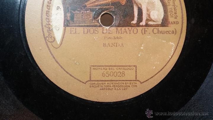 Discos de pizarra: Disco de pizarra antiguo, PASODOBLE.... EL DOS DE MAYO - DE GRANADA A SEVILLA - Foto 15