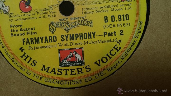 Discos de pizarra: Disco de pizarra antiguo, Walt Disney... farmyard symphony - Foto 3 - 53521687