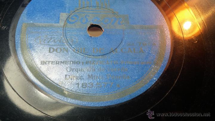 Discos de pizarra: Disco de pizarra antiguo, ORQUESTA DE CUERDA - Don Gil de Alcal&aacute; - Foto 8