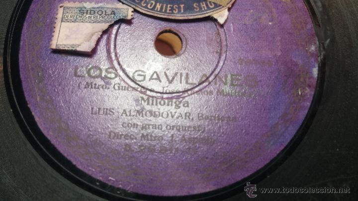 Discos de pizarra: Disco de pizarra antiguo, LOS GAVILANES, milonga - salida - Foto 5
