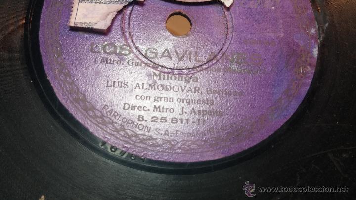 Discos de pizarra: Disco de pizarra antiguo, LOS GAVILANES, milonga - salida - Foto 6