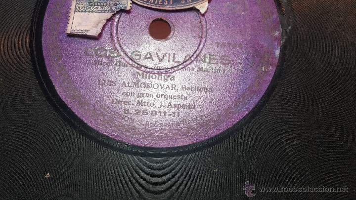 Discos de pizarra: Disco de pizarra antiguo, LOS GAVILANES, milonga - salida - Foto 10