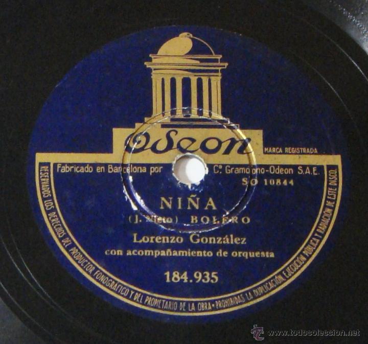 Discos de pizarra: Disco de Pizarra &middot; Lorenzo Gonz&aacute;lez &middot; Cabaretera / Ni&ntilde;a &middot; Ode&oacute;n &middot; ca. 1945&ndash;1955 - Foto 2