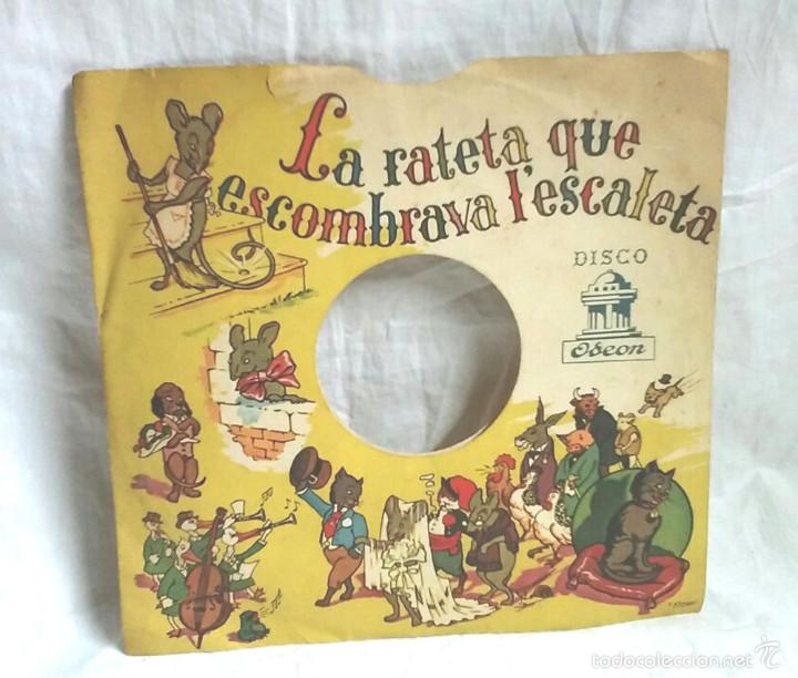 Discos de pizarra: Funda disco Odeon La Rateta que escombrava lescaleta - Foto 1
