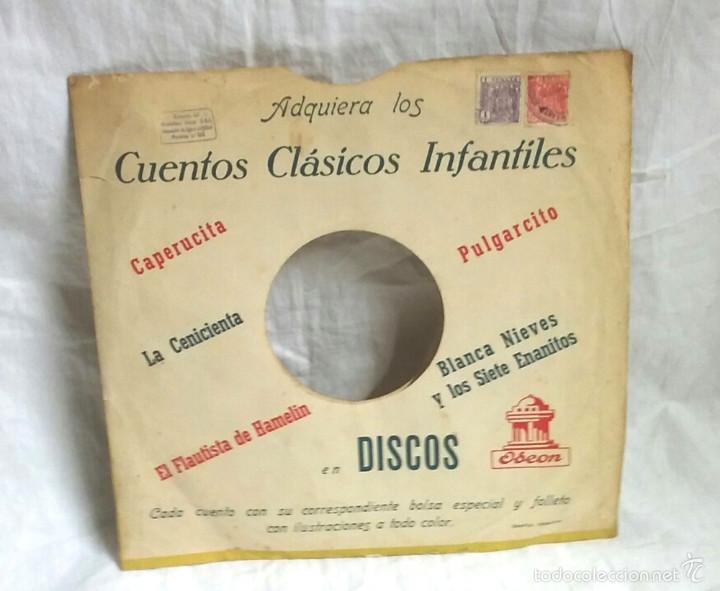 Discos de pizarra: Funda disco Odeon La Rateta que escombrava lescaleta - Foto 2