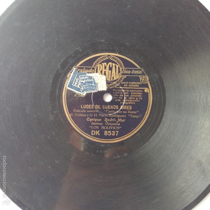 Discos de pizarra: ANTIGUO DISCO DE PIZARRA REGAL. LUCES DE BUENOS AIRES - Foto 1