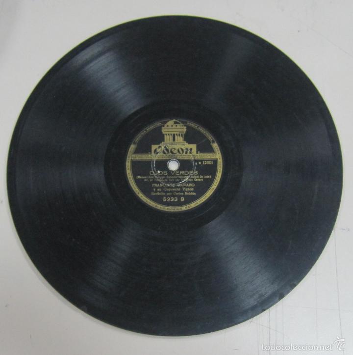 Discos de pizarra: DISCO DE GRAMOFONO. ODEON. FRANCISCO CANARO - OJOS VERDES / UNO - Foto 1