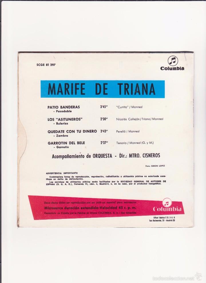 Discos de pizarra: MARIFE DE TRIANA - NO  DISCO - SOLO CARATULA - Foto 2