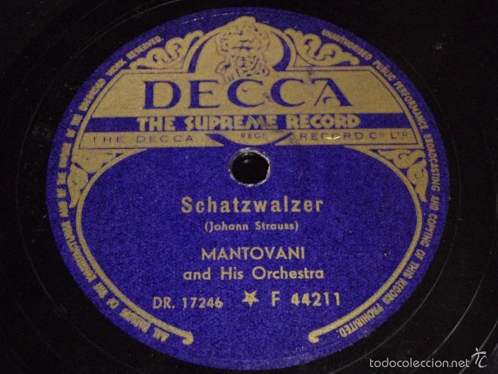 Discos de pizarra: MANTOVANI  ( STRAUSS:  KAISERWALZER - SCHATZWALZER )  DECCA - Foto 1