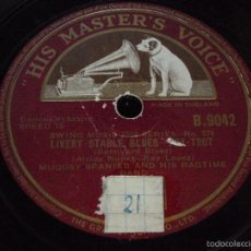 Discos de pizarra: MUGGSY SPANIER & HIS RAGTIME BAND ( LIVERY STABLE BLUES - AT THE JAZZ BAND BALL ) HMV