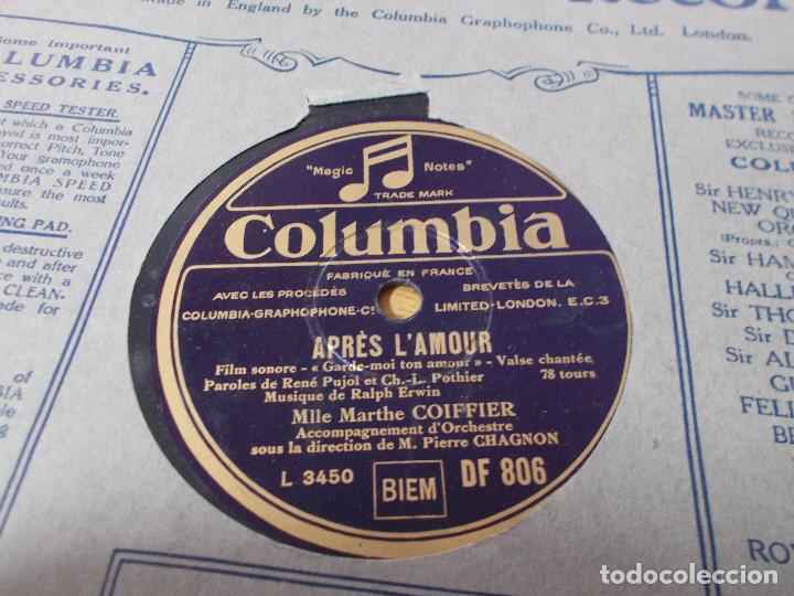Discos de pizarra: APRES L&acute;AMOUR.  IL EST CHARMANT, MILLE MARTHE COIFFIER - Foto 2