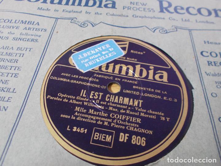 Discos de pizarra: APRES L&acute;AMOUR.  IL EST CHARMANT, MILLE MARTHE COIFFIER - Foto 3