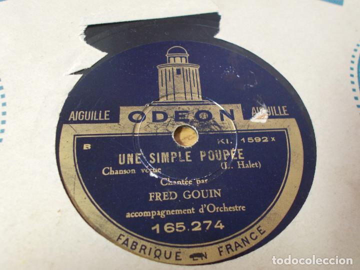 Discos de pizarra: FRED GOUIN. UNE SIMPLE POPEE. LES PAPILLONS DE NUIT. - Foto 3