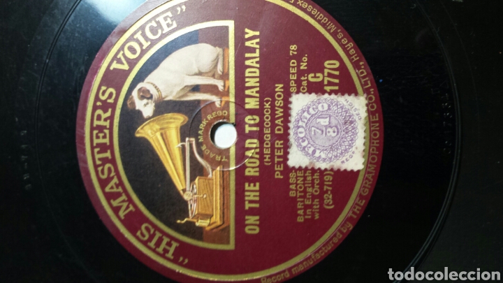 Discos de pizarra: Antiguo Disco de Pizarra para Gramola Peter Dawson - Foto 3