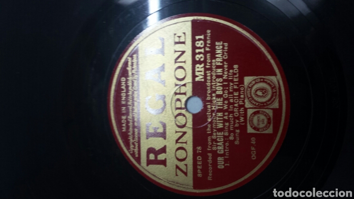 Discos de pizarra: Disco de Pizarra para Gramola de Gracie Fields - Foto 2