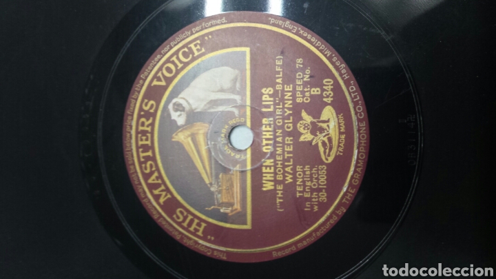 Discos de pizarra: Disco de Pizarra para Gramola de Walter Glynne raro - Foto 3