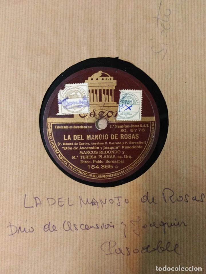 Discos de pizarra: Disco de pizarra con funda de papel original, La del manojo de rosas - Foto 3
