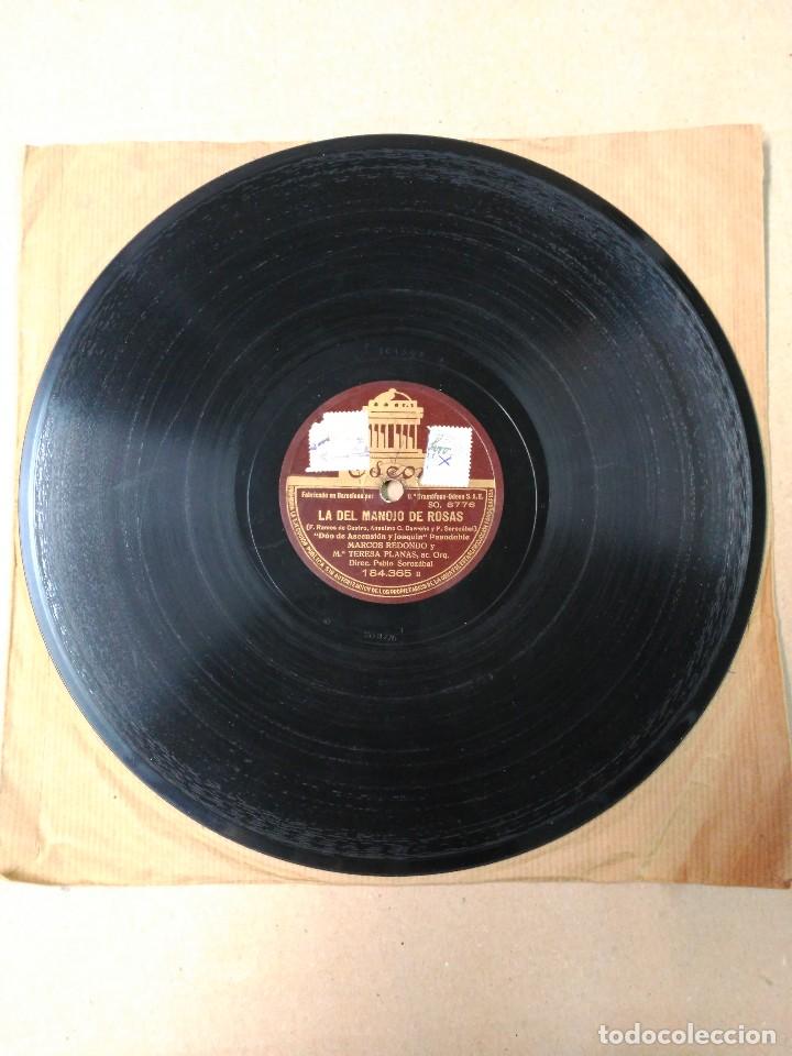 Discos de pizarra: Disco de pizarra con funda de papel original, La del manojo de rosas - Foto 1