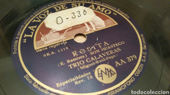 Discos de pizarra: Disco de Gramófono (Pizarra). Caña Brava y Rosita. Trío Calaveras. - Foto 2 - 78434438