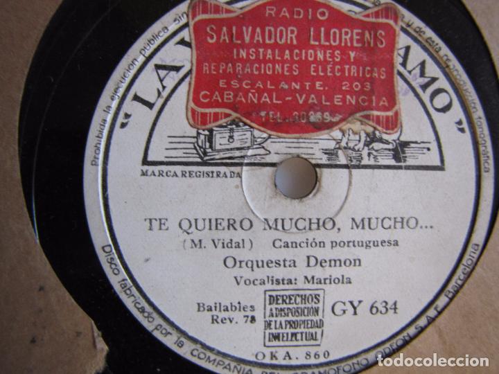 Discos de pizarra: Orquesta Demon. Disco de pizarra. la voz de su amo. Funda - Foto 2