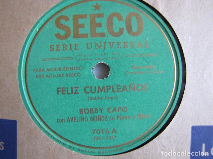 Discos de pizarra: Seeco Boby Cap&oacute;. Disco Pizarra. Con funda. USA. Raro - Foto 2