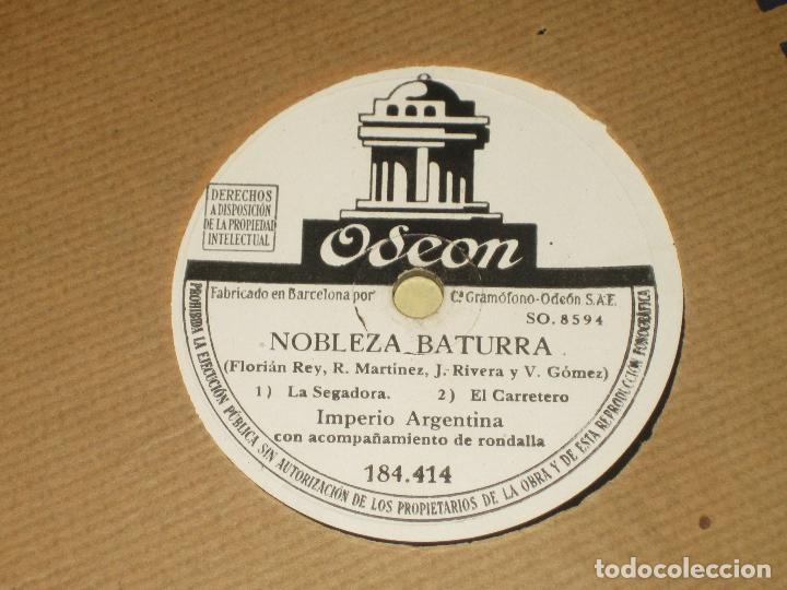 Discos de pizarra: IMPERIO ARGENTINA - BIEN SE VE - LA SEGADORA - Foto 1